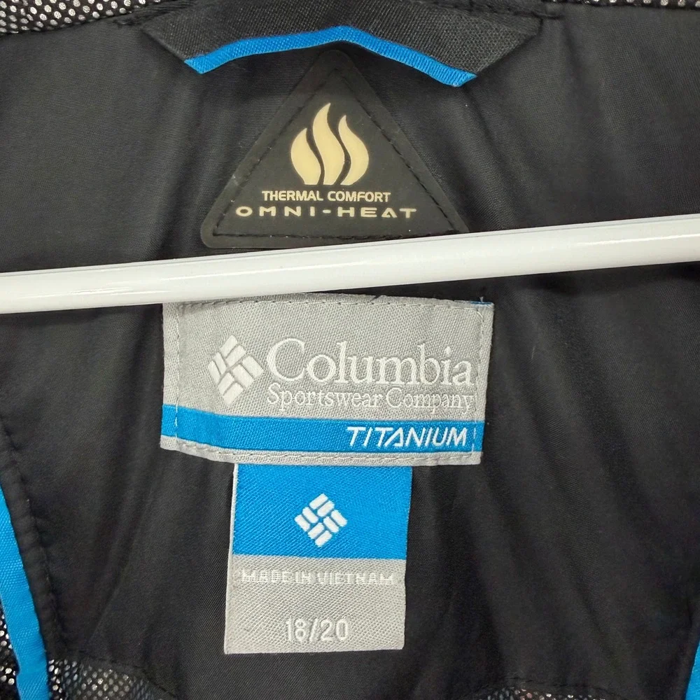 Columbia Titanium Omni-Heat Red Black Ski Jacket Youth XL 18/20 Waterproof
